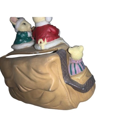 Ceramic Christmas Card Mail Holder Mr & Mrs Santa Mice & Helper - Picture 5 of 9